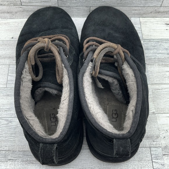 UGG Neumel Black‎ Suede Shearling Lace Up Chukka Boots Men Size 9